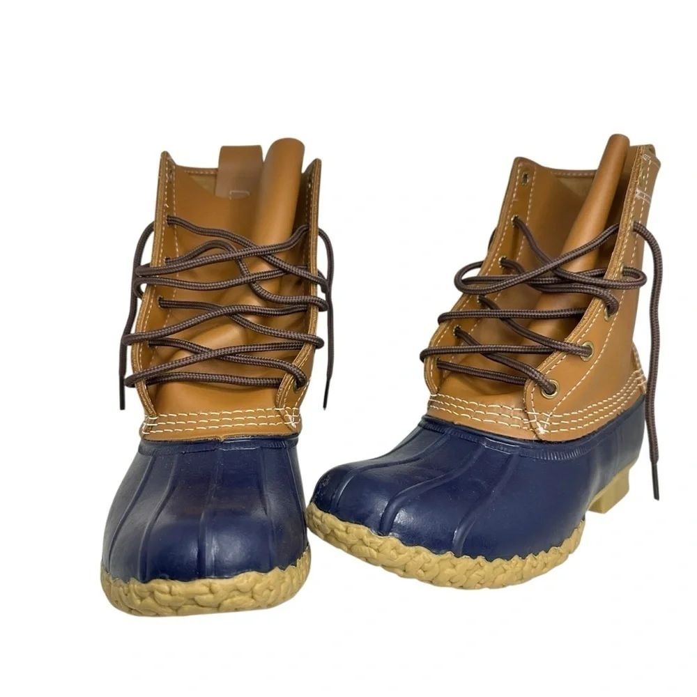 L.L. Bean Tan Navy Bean Boots Size 6 M
